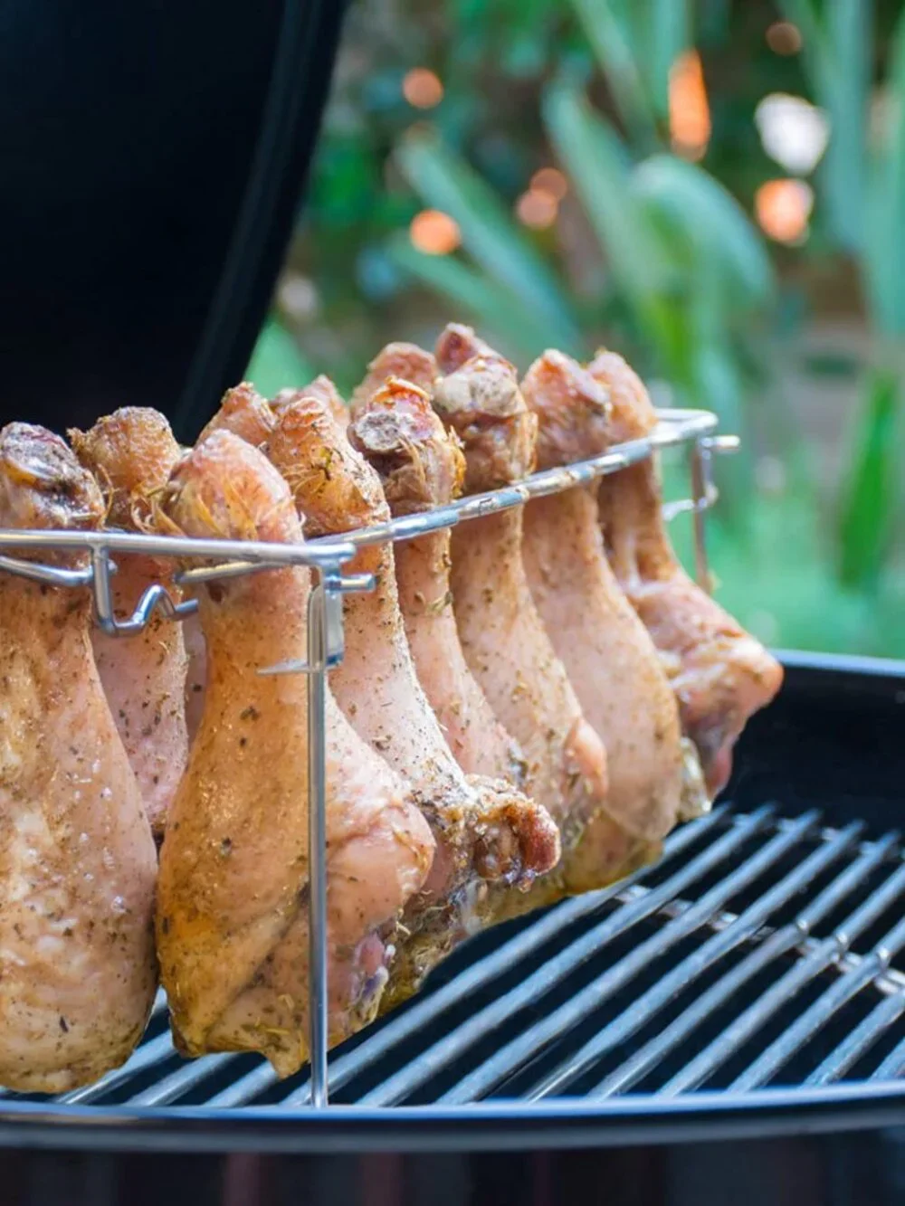 Chicken Leg And Wing Rack For Grill Smoker Oven - Easy To Use 14 Slots Chicken L